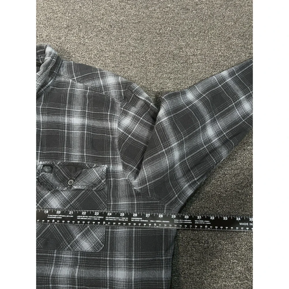 Harley Davidson Flannel Shirt Mens 4XL Plaid Biker Button Up Black‎ Long Sleeve